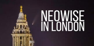 Shooting comet Neowise in London